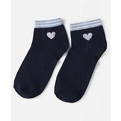 Pine Kids Knit Ankle Length Socks with Heart Design Pack of 3 (Color May Vary)