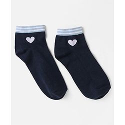 Pine Kids Knit Ankle Length Socks with Heart Design Pack of 3 (Color May Vary)