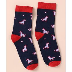 Pine Kids Knit Ankle Length Silvadur Antimicrobial Unicorn Designed Socks Pack Of 3 ( Color May Vary )