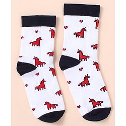 Pine Kids Knit Ankle Length Silvadur Antimicrobial Unicorn Designed Socks Pack Of 3 ( Color May Vary )