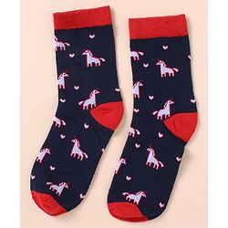 Pine Kids Knit Ankle Length Silvadur Antimicrobial Unicorn Designed Socks Pack Of 3 ( Color May Vary )