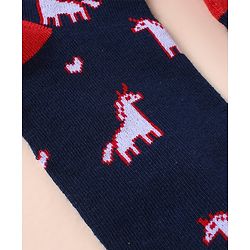 Pine Kids Knit Ankle Length Silvadur Antimicrobial Unicorn Designed Socks Pack Of 3 ( Color May Vary )