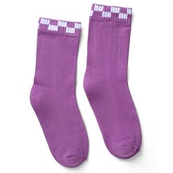 Pine Kids Cotton Knit Socks with Checked Design Pack of 3 - Red Purple & Navy Blue
