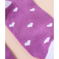 Pine Kids Knit Ankle Length Silvadur Antimicrobial Heart Designed Socks Pack Of 5 ( Color May Vary )