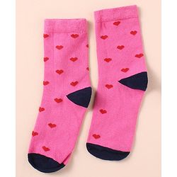 Pine Kids Knit Ankle Length Silvadur Antimicrobial Heart Designed Socks Pack Of 5 ( Color May Vary )