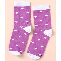 Pine Kids Knit Ankle Length Silvadur Antimicrobial Heart Designed Socks Pack Of 5 ( Color May Vary )