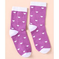 Pine Kids Knit Ankle Length Silvadur Antimicrobial Heart Designed Socks Pack Of 5 ( Color May Vary )