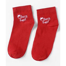 Pine Kids Knit Ankle Length Silvadur Antimicrobial Strawberry Designed Socks Pack Of 3 ( Color May Vary )