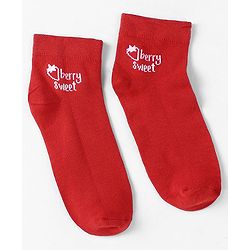 Pine Kids Knit Ankle Length Silvadur Antimicrobial Strawberry Designed Socks Pack Of 3 ( Color May Vary )