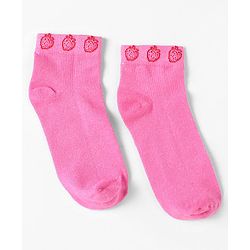 Pine Kids Knit Ankle Length Silvadur Antimicrobial Strawberry Designed Socks Pack Of 3 ( Color May Vary )