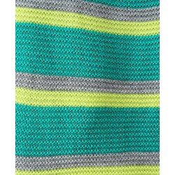 Pine Kids Full Sleeves Front Open  Hood Sweater With Stripes - Mint Green