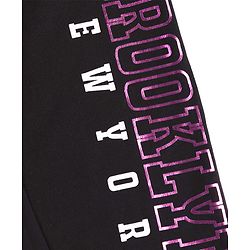 Pine Kids Cotton Knit Full Length Lounge Pant With Text Print - Black