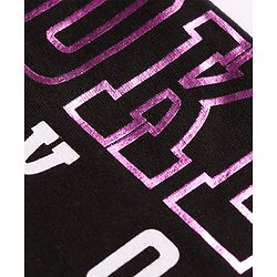 Pine Kids Cotton Knit Full Length Lounge Pant With Text Print - Black