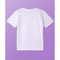 Pine Kids Cotton Knit Solid Frock With Polka Dot Printed Inner Tee - Yellow