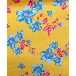 Pine Kids Cotton Knit Flutter Sleeves Jumpsuit Floral Print - Yellow
