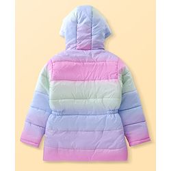 Pine Kids Full Sleeves Padded Jacket with Hood Colour Ombre Print - Multicolour