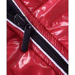 Pine Kids Full Sleeves Padded Bomber Jacket with Badge Applique - Red