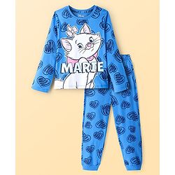 Pine Kids Disney Full Sleeves Night Suit With Aristocats Marie Graphics - Blue