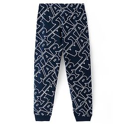 Pine Kids Lucas Single Jersey Full Sleeves Night Suit with Star War Print - Navy Blue