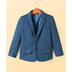 Pine Kids Knit Full Sleeves Blazer With Tiger Printed T-Shirt - Royal Blue & White