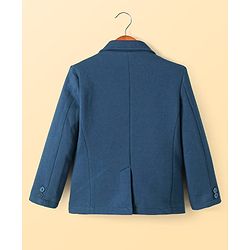 Pine Kids Knit Full Sleeves Blazer With Tiger Printed T-Shirt - Royal Blue & White