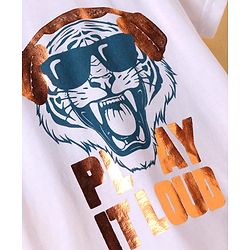 Pine Kids Knit Full Sleeves Blazer With Tiger Printed T-Shirt - Royal Blue & White