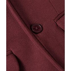 Pine Kids Knit Full Sleeves Solid Color Blazer with Half Sleeves Lion Printed T-Shirt - Maroon