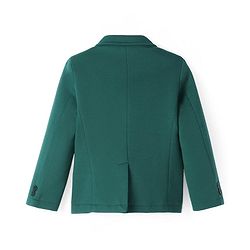 Pine Kids Full Sleeves Knitted Solid Color Blazer - Green