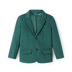 Pine Kids Full Sleeves Knitted Solid Color Blazer - Green