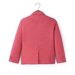 Pine Kids Knit Full Sleeves Solid Colour Blazer & Foil Text Printed T-Shirt- Dark Pink & Black