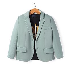 Pine Kids Knit Full Sleeves Solid Colour Blazer & Printed T-Shirt - Sea Green