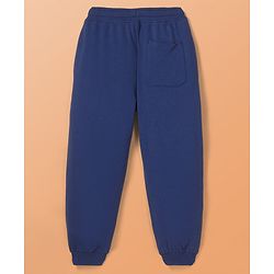 Pine Kids Cotton Knit Full Sleeves Sweatshirt & Joggers Set with Text Print - Navy Blue