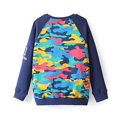 Pine Kids Cotton Knit Full Raglan Sleeves Text Printed T-Shirt & Jogger Set - Navy Blue