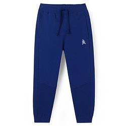 Pine Kids Cotton Knit Full Sleeves Hooded Sweatshirt & Joggers Set with Abstract Print & Kangaroo Pockets -  Navy Blue