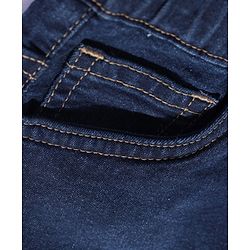 Pine Kids Above Knee Length Denim Washed Skirt - Navy Blue