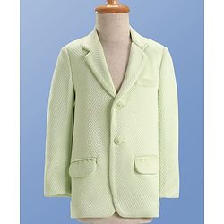 Pine Kids Knit Full Sleeves Solid Blazer with Trouser & Printed T-Shirt - Light Green