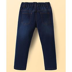 Pine Kids Knit Text Printed T-Shirt & Jeans with Full Sleeves Blazer - Navy Blue & White