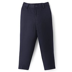 Pine Kids Knit Full Sleeves Solid Color 3 Piece Party Suit with Bow - Navy Blue