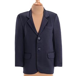 Pine Kids Knit Full Sleeves Solid Color 3 Piece Party Suit with Bow - Navy Blue