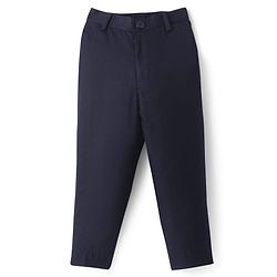 Pine Kids Knit Full Sleeves Solid Color 3 Piece Party Suit with Bow - Navy Blue
