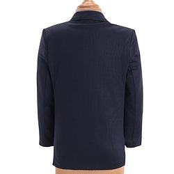 Pine Kids Knit Full Sleeves Solid Color 3 Piece Party Suit with Bow - Navy Blue