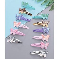 Pine Kids Butterfly Snap Clips Set of 12 - Multicolor