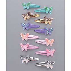 Pine Kids Butterfly Snap Clips Set of 12 - Multicolor