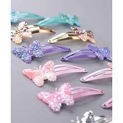 Pine Kids Butterfly Snap Clips Set of 12 - Multicolor