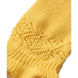 Pine Kids Knitted Full Sleeves Pullover Sweater with Cable Knit Design - Yellow