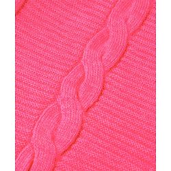 Pine Kids Knitted Full Sleeves Pullover With Cable Knit Design - Dark Pink
