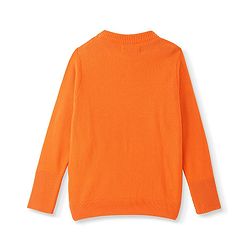 Pine Kids Full Sleeves Solid Pull Over Sweater  - Orange