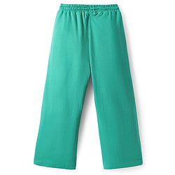 Pine Kids Cotton Knit Full Sleeves Hooded Sweatshirt & Pant Set with Text Print - Mint Green