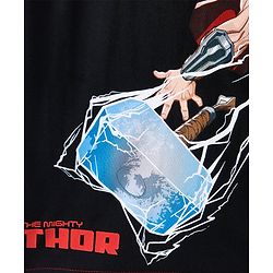 Pine Kids Marvel Cotton Knit Half Sleeves T-Shirt with Thor Print - Black & Red