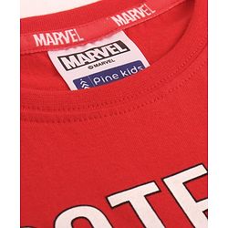 Pine Kids Marvel Cotton Knit Half Sleeves T-Shirt With Spiderman Graphics - Red